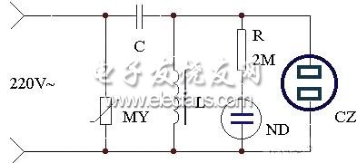 交流穩(wěn)壓器過壓及防雷保護(hù)電路圖