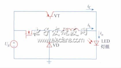 圖1 有源紋波補(bǔ)償BUCK 電路拓?fù)鋱D