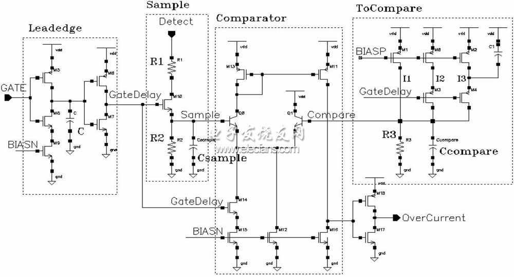 圖3 過流比較模塊電路圖