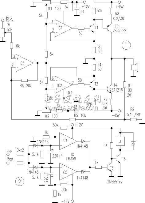 運放驅動的實用功率放大器電路