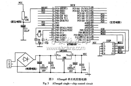 ATmega8單片機(jī)控制電路