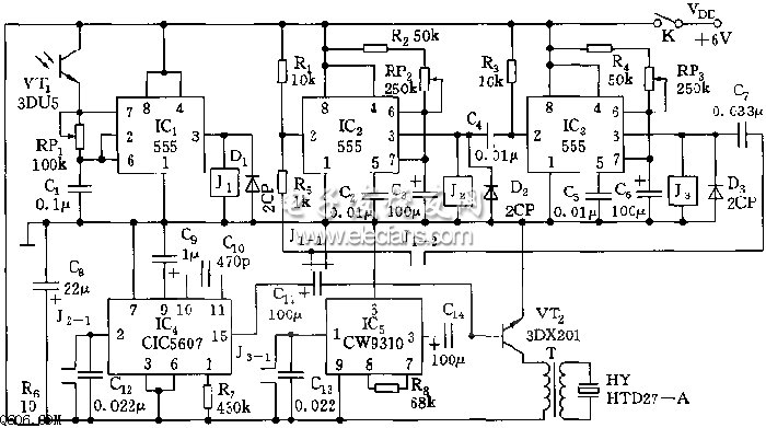 555構(gòu)成電子蠟燭原理圖