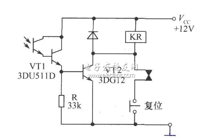 帶自鎖功能的光控繼電器開關(guān)電路圖