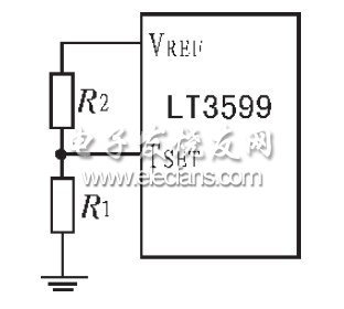 圖6 用TSET管腳設(shè)計(jì)溫度保護(hù)電路