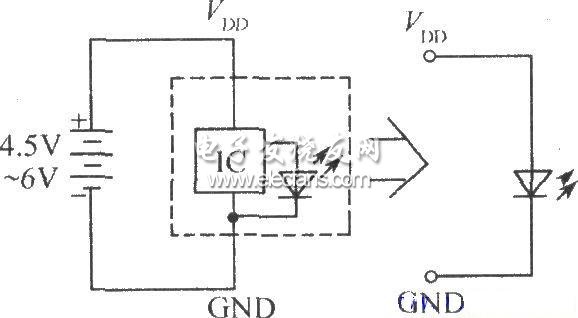 單只閃爍發(fā)光二極管的應用電路