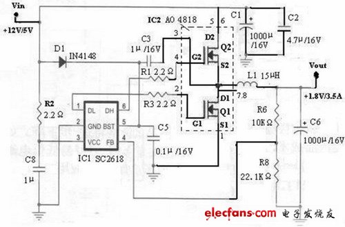 用SC2618和AO4812設(shè)計(jì)的機(jī)頂盒和液晶電視等消費(fèi)電子產(chǎn)品所需支流開關(guān)電源圖