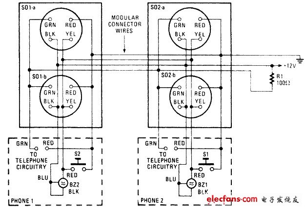 電話對(duì)講機(jī)電路圖