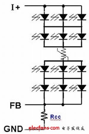 圖7：LED陣列主干路保護方案。