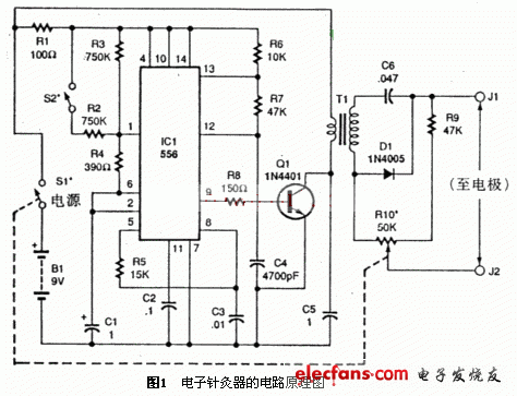 無針電子針灸器電路