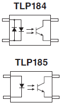 加強(qiáng)絕緣類輕薄通用晶體管耦合器內(nèi)部電路圖: TLP184,  TLP185.