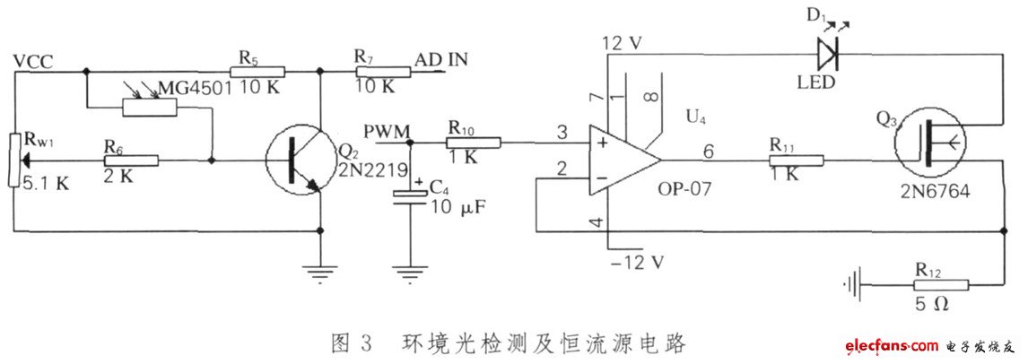 環(huán)境光檢測及恒流源電路