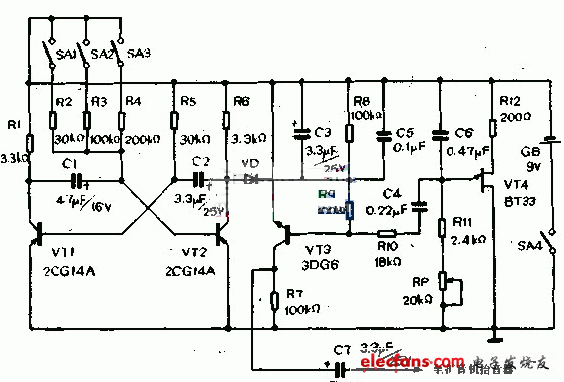 電子鐘聲發(fā)生器電路圖