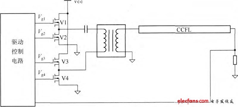 僅采用四只N溝道場效應(yīng)管的全橋驅(qū)動電路