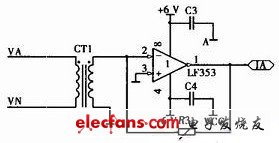 圖4 A相電流轉(zhuǎn)換電路圖