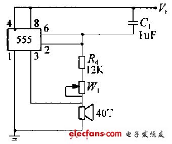 555時(shí)基電路構(gòu)成的超聲換能器驅(qū)動(dòng)電路