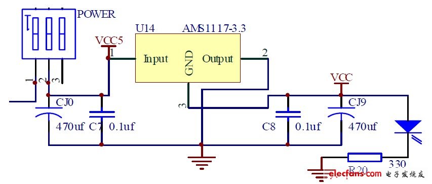 圖 3-4 電源電路設(shè)計(jì)