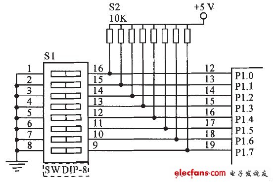 圖3 分機(jī)號(hào)碼設(shè)定電路