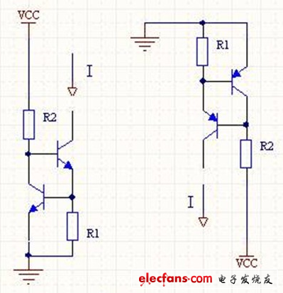 用兩個三極管構成一個恒流源