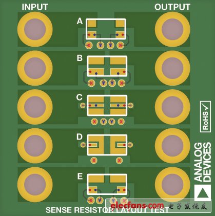 圖4. 測(cè)試PCB板的布局