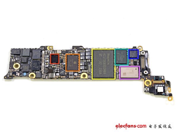 邏輯板的其他一些芯片：PMC PM8018；Hynix H2JTDG2MBR；Apple 338S1117；意法半導(dǎo)體L3G4200D