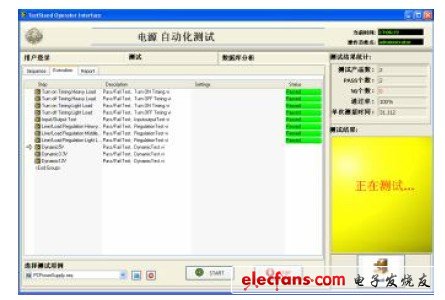圖5 電源自動(dòng)化系統(tǒng)測試界面
