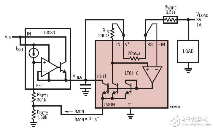 采用電流基準(zhǔn)的LDO線損補(bǔ)償電路圖