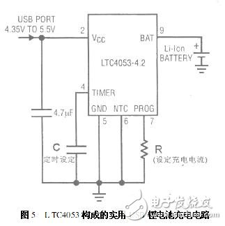 LTC4053構成的實用USB鋰電池充電電路