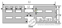 雙頻標簽天線結(jié)構(gòu)圖