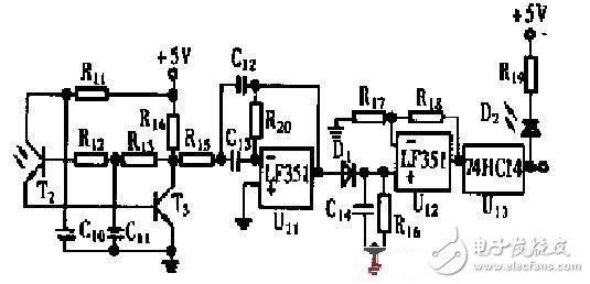 光電開關(guān)發(fā)光與接收電路圖