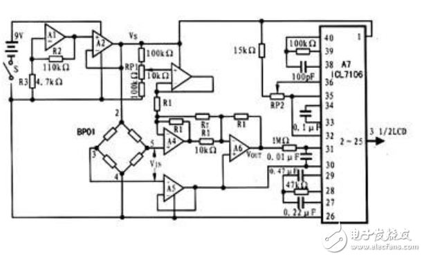 電路圖天天讀（11）：基于BP01在可穿戴血壓計中的電路設(shè)計圖