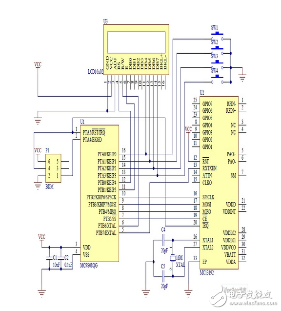 基于MC9S08QG8低端微控制器的藍(lán)牙無(wú)線控制電路設(shè)計(jì)