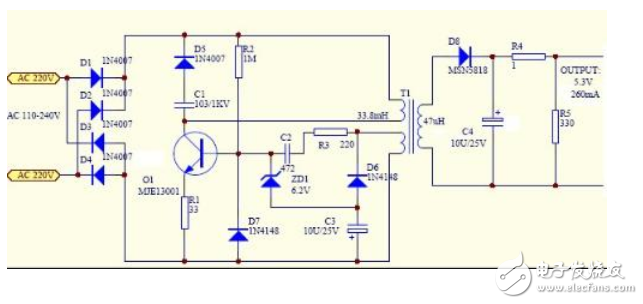 測(cè)試手機(jī)充電器變壓器電路圖