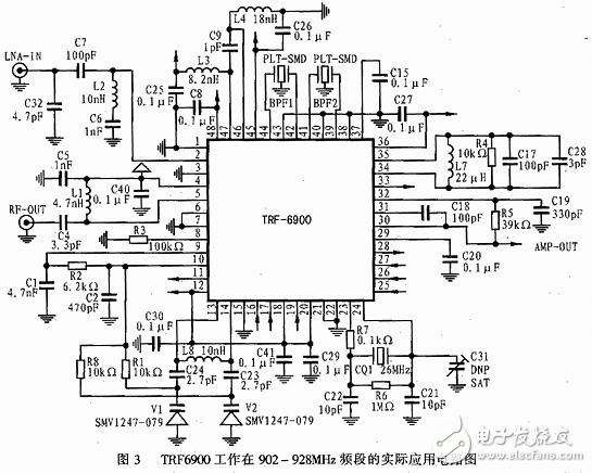 基于TRF6900單片機(jī)射頻收發(fā)器電路設(shè)計(jì)