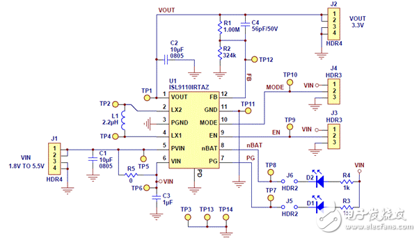 基于ISL911x高度集成升降壓電源電路設(shè)計 —電路圖天天讀（53）