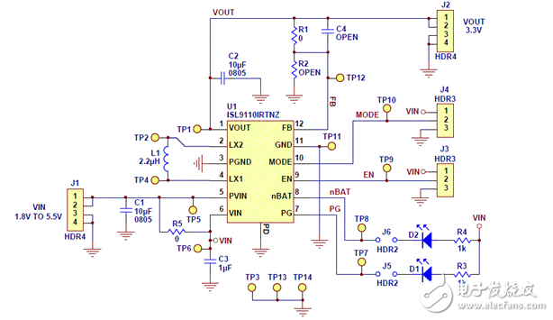 基于ISL911x高度集成升降壓電源電路設(shè)計 —電路圖天天讀（53）