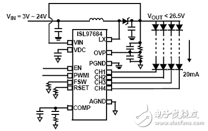 基于ISL97684顯示LED電源背光驅(qū)動電路設(shè)計