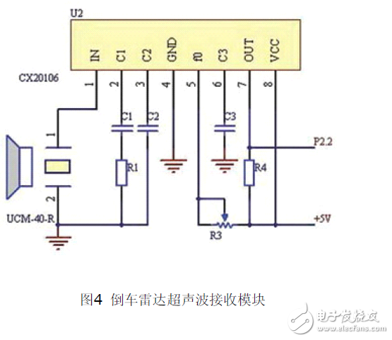 采用MSP430F2274單片機(jī)設(shè)計(jì)的倒車?yán)走_(dá)電路