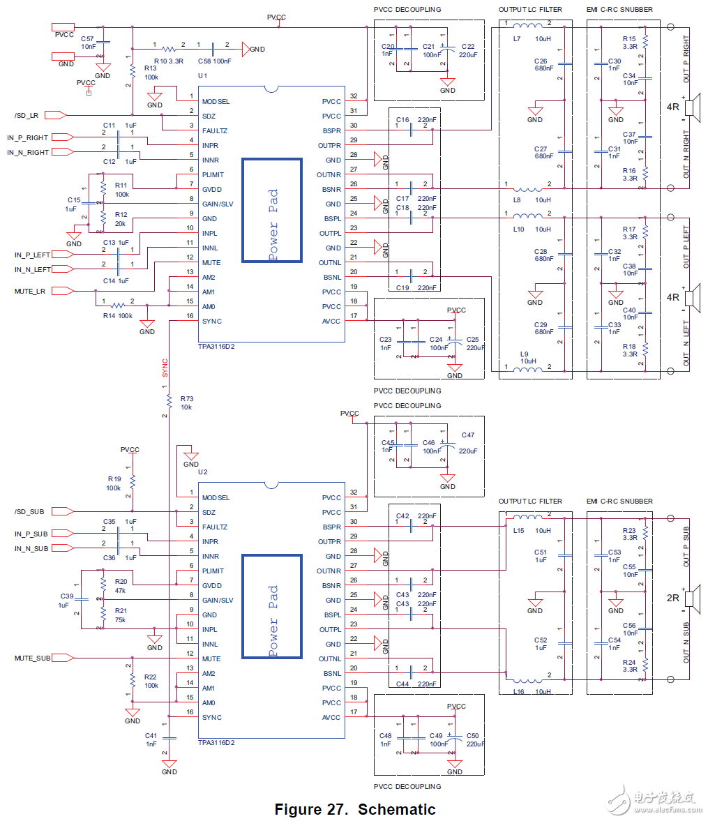 tpa3116應(yīng)用電路原理圖