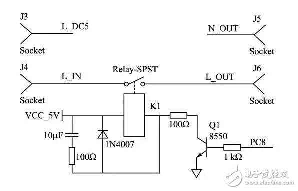 WiFi插座的繼電器控制電路