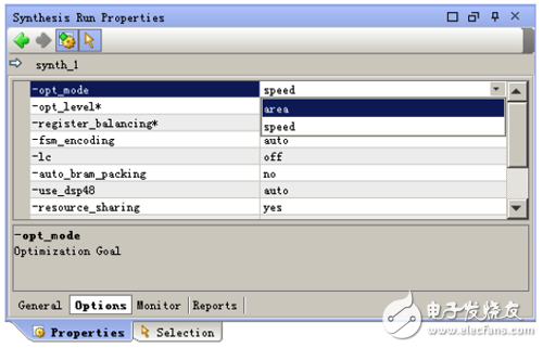 【Synthesis Run Properties】窗口