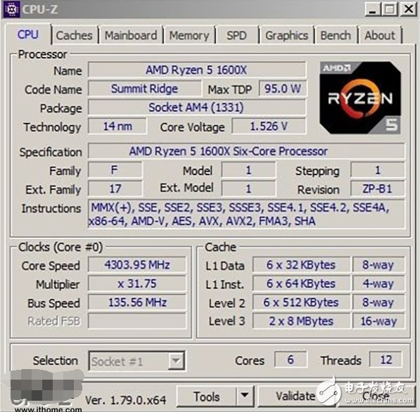 水冷的極限：AMD Ryzen 5 1600X水冷超頻達4.3GHz創(chuàng)新紀錄