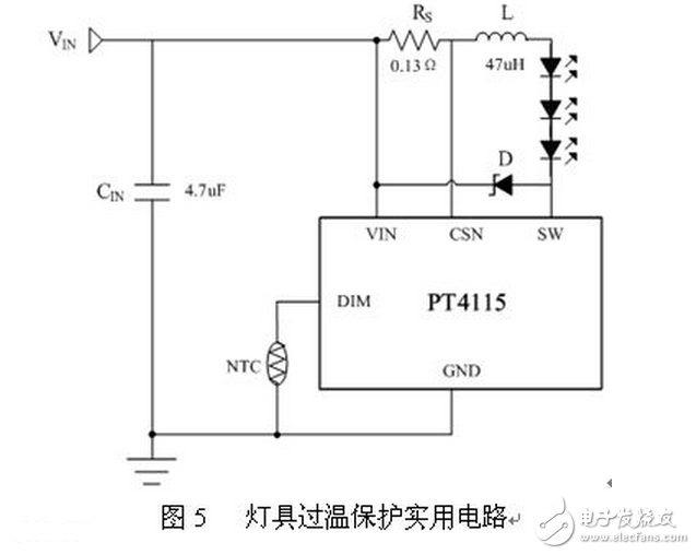 LED燈具驅(qū)動需要先將高壓的交流電變換成低壓的交流電（AC/AC），然后將低壓的交流電經(jīng)橋式整流變換成低壓的直流電（AC/DC），再通過高效率的DC/DC開關(guān)穩(wěn)壓器降壓和變換成恒流源，輸出恒定的電流驅(qū)動LED光源。LED光源是按燈具的設(shè)計(jì)要求由小功率或大功率LED多串多并而組成。每串的IF電流是按所選用的LED光源IF要求設(shè)計(jì)，總的正向電壓△VF是N顆LED的總和。