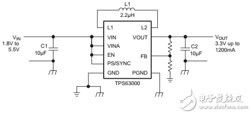 高效單電感與1.8A降壓/升壓變換器開關(guān)