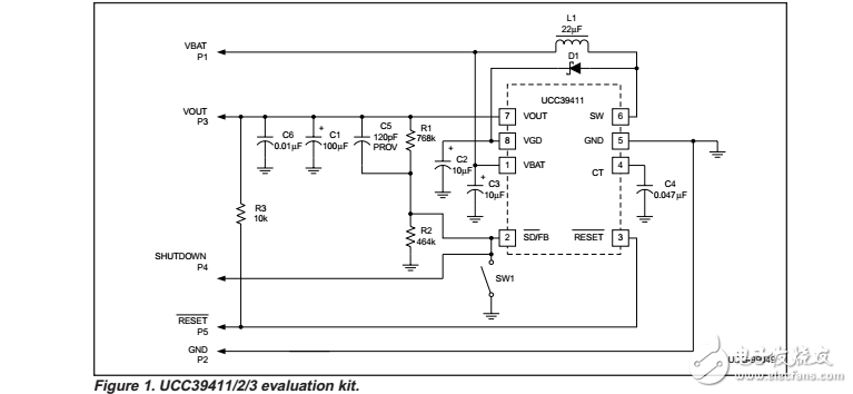 ucc39411低功率同步升壓轉(zhuǎn)換器評估套件原理圖和列表材料