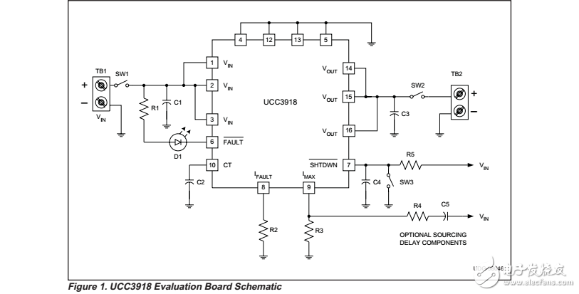 ucc3918“低電阻熱插拔電源管理器”評估板，原理圖和材料清單