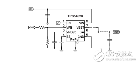 TPS54628的4.5V至18V的輸入同步降壓轉(zhuǎn)換器