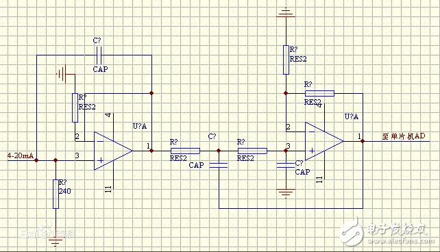 有源低通濾波器電路圖