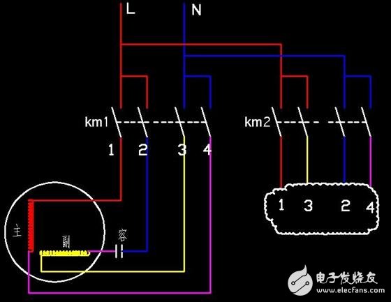 單相電機(jī)正反轉(zhuǎn)接線圖_220v正反轉(zhuǎn)實(shí)物接線圖_單相電機(jī)正反轉(zhuǎn)原理圖