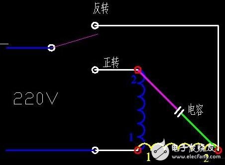 單相電機(jī)正反轉(zhuǎn)接線圖_220v正反轉(zhuǎn)實(shí)物接線圖_單相電機(jī)正反轉(zhuǎn)原理圖