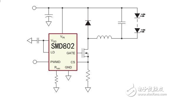 SMD802高效PWM線性恒流調(diào)光非隔離LED恒流驅(qū)動應(yīng)用設(shè)計使用IC